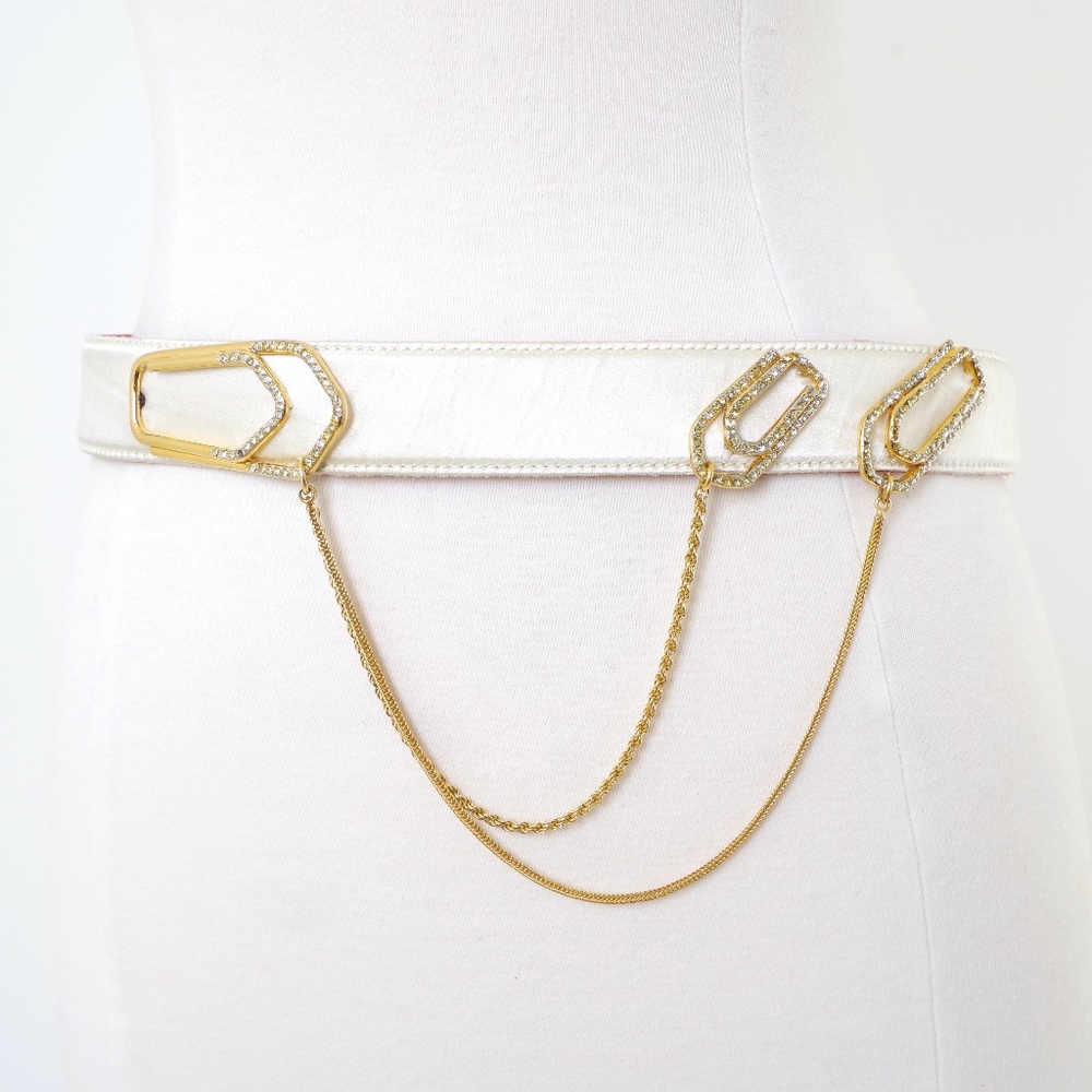 Valentino Satin and Chain Belt